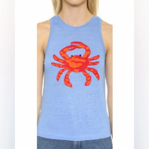 Tory Burch Crab Embellished Tank in Blue Dusk - Picture 8 of 11